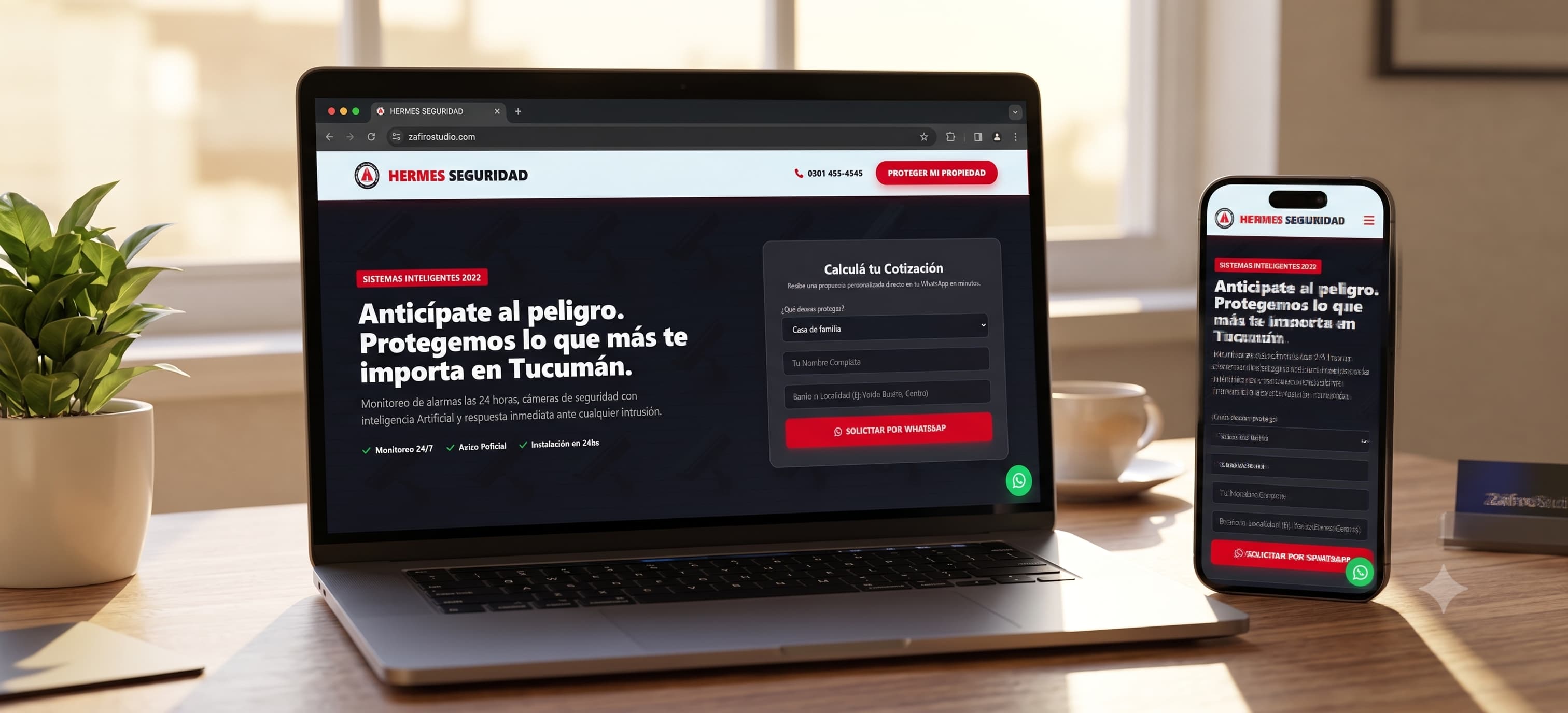 Propuesta Web Hermes Seguridad - Zafiro Studio